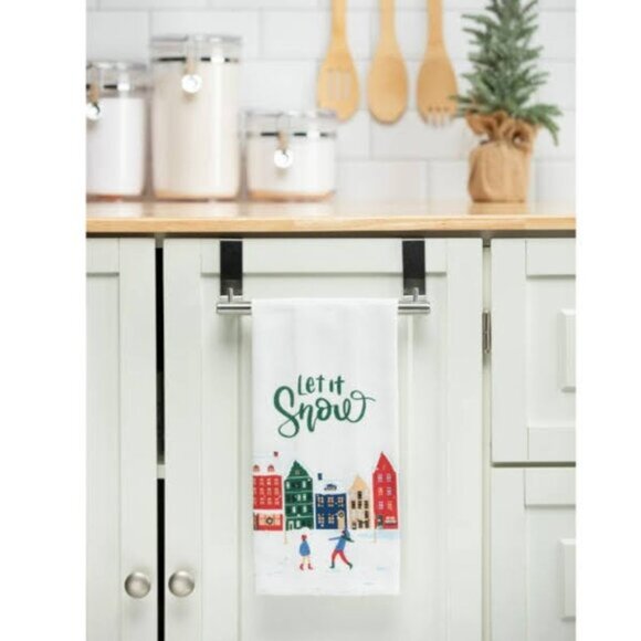 NEW 2Pk Tartan Plaid & Let It Snow Christmas Kitchen Towel Set - Picture 3 of 7